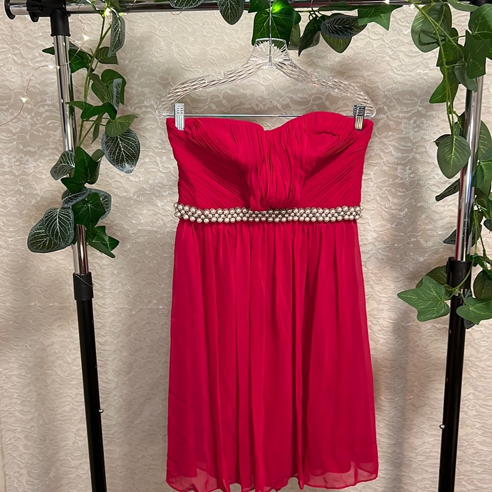 Calvin Klein Strapless Fit and Flare Dress, Women’s Size 10, Pink
